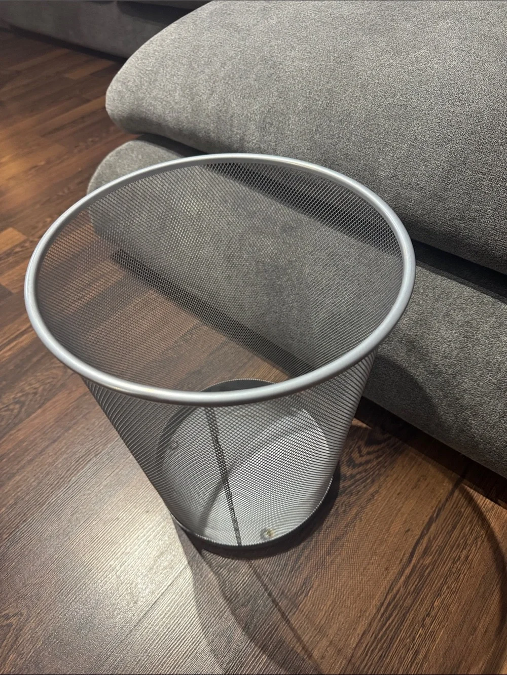 IKEA Silver Mesh Round Wastebasket